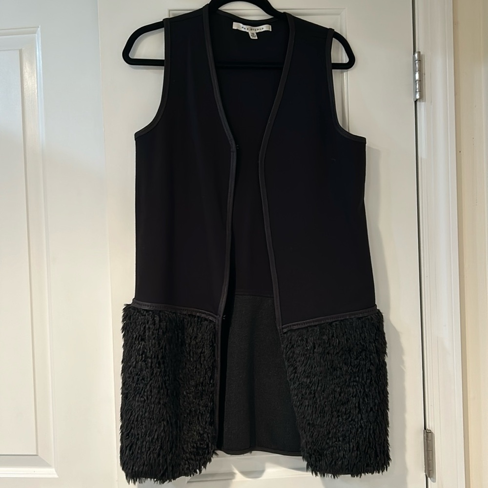 Max Studio half fur long vest